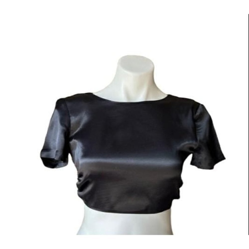 ZARA SATIN SHIRT BLACK SIZE XS | 3067/150/800